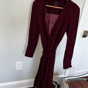 Club Monaco Maroon Flowy Midi Dress Sz 2